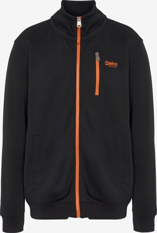 Man's World Zip-Up Hoodie in Black: front