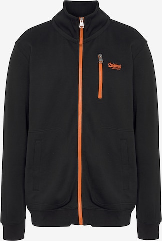 Man's World Zip-Up Hoodie in Black: front