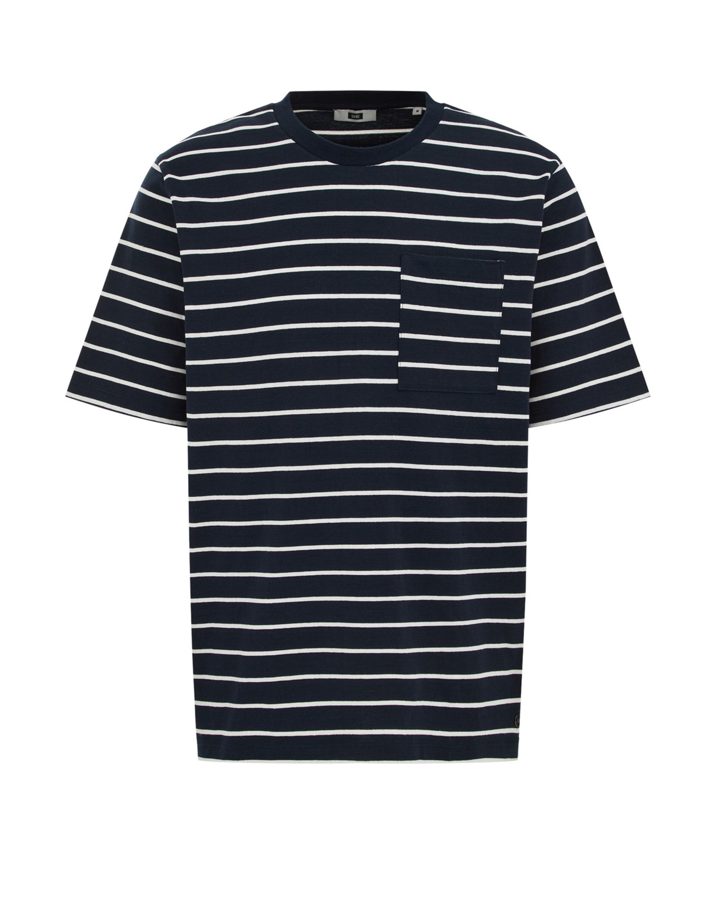 Tricou WE Fashion pe albastru închis / alb, Vizualizare produs