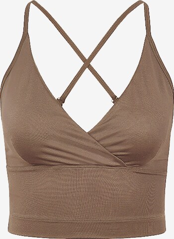 Kismet Yogastyle Sports Top 'Pari' in Brown: front