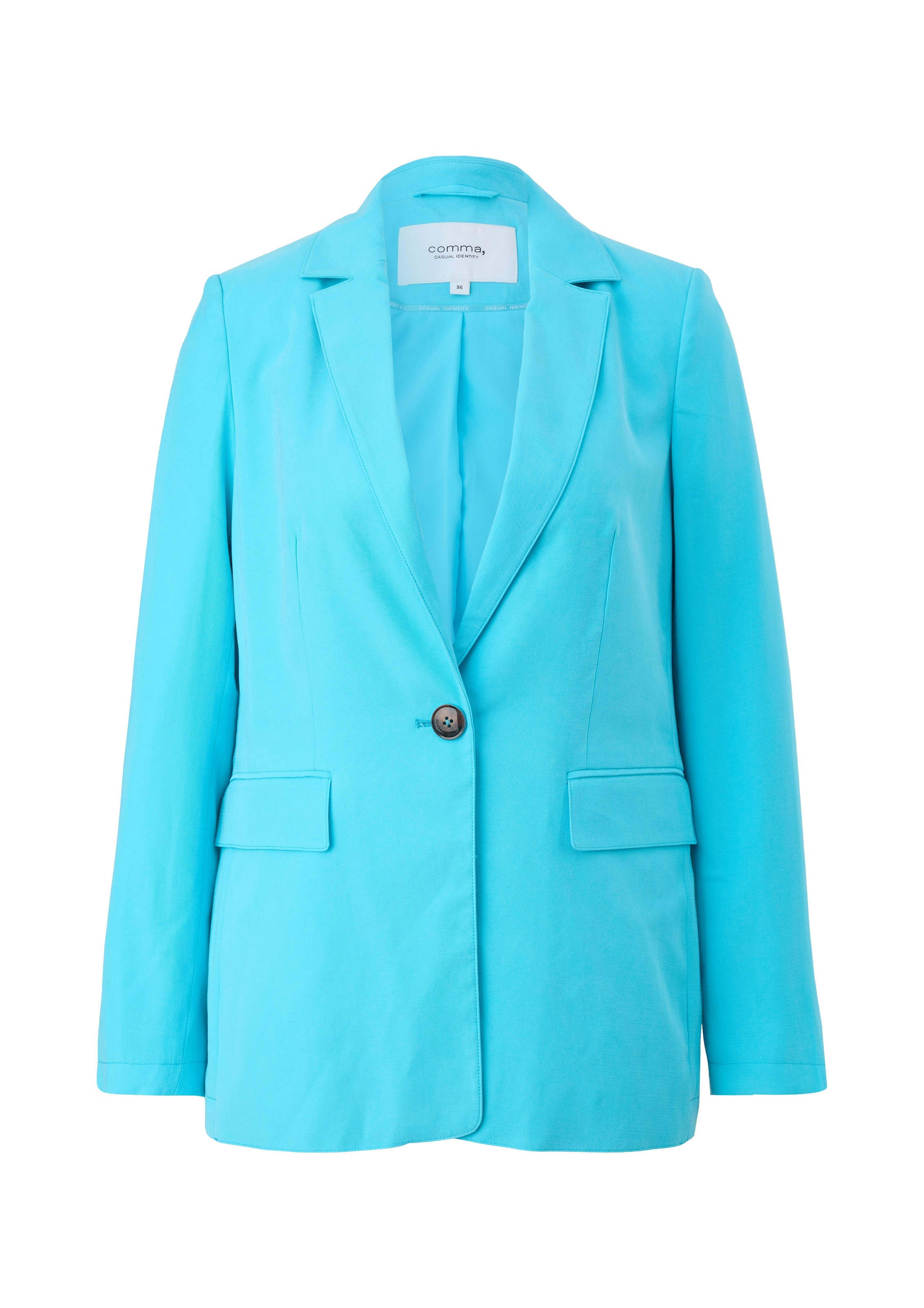 comma casual identity Blazer in cyanblau, Produktansicht