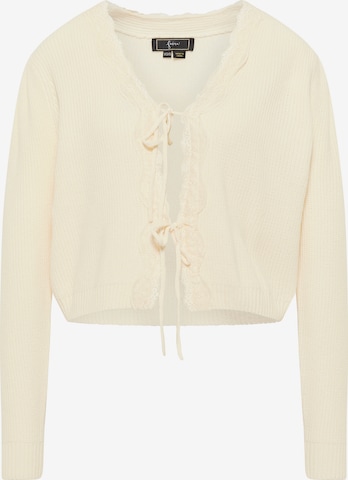 faina Knit Cardigan in White: front