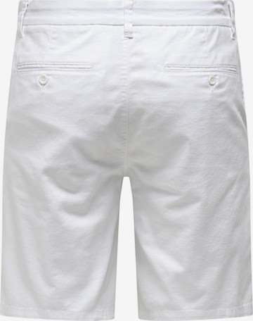 Regular Pantalon chino 'Mark' Only & Sons en blanc