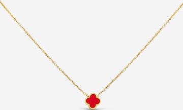 Pure Schmuck Necklace 'Clover Red' in Gold: front