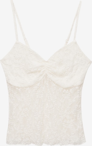 Top de la Pull&Bear pe bej: față