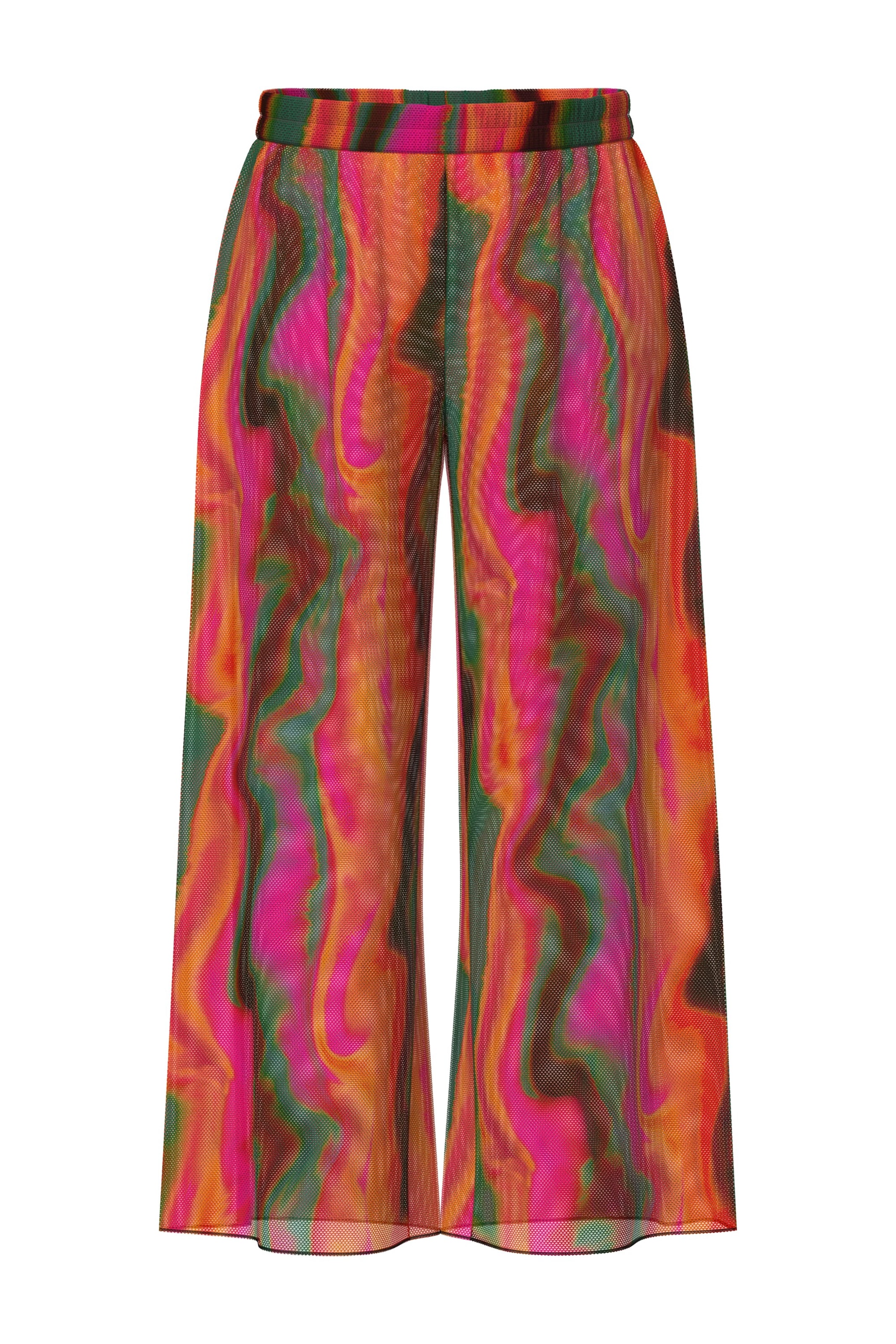 Ulla Popken Wide leg Broek in Gemengde kleuren: voorkant