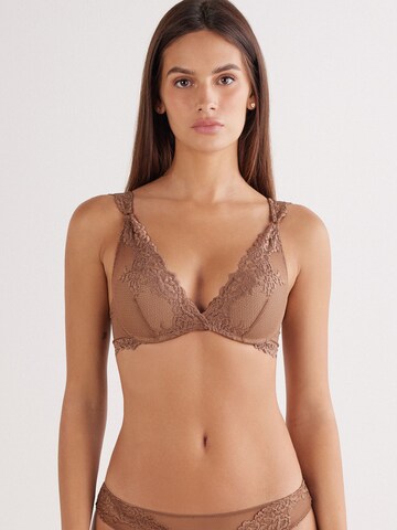 INTIMISSIMI Triangle Bra in Brown: front