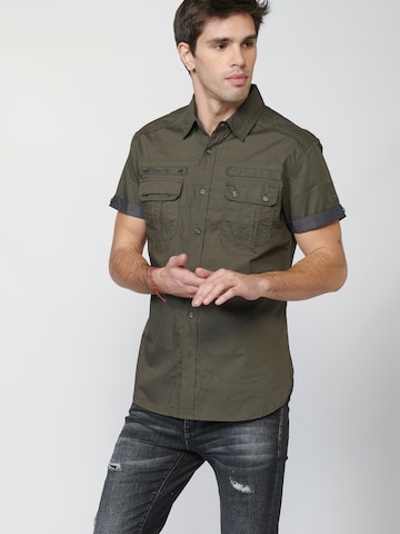 KOROSHI Regular fit Button Up Shirt in Green