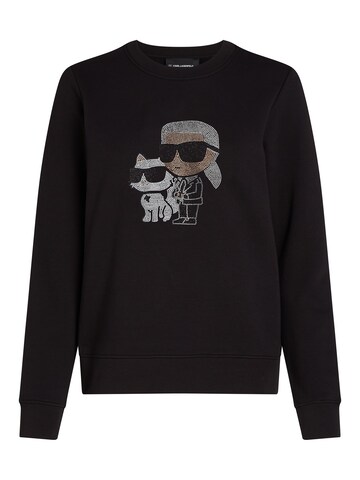 Karl Lagerfeld Sweatshirt 'Ikon Karl & Choupette' in Black: front