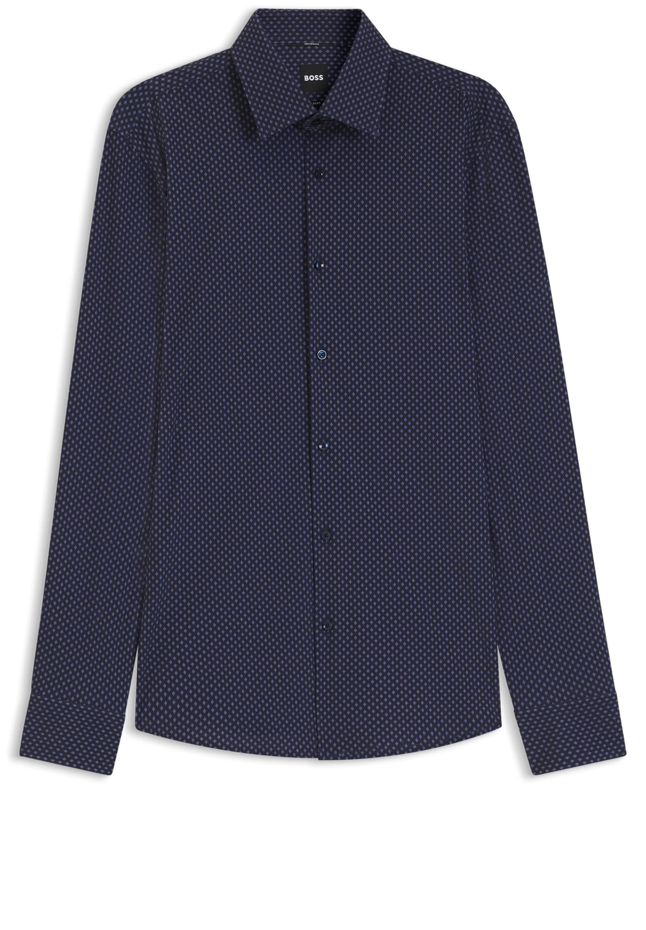 BOSS Slim fit Button Up Shirt ' Hank' in Blue: front