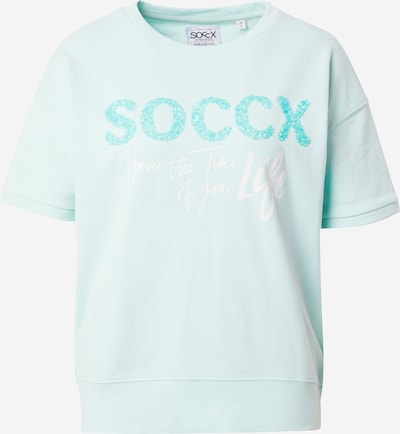 Soccx Μπλούζα φούτερ σε πράσινο / μέντα / λευκό, Άποψη προϊόντος
