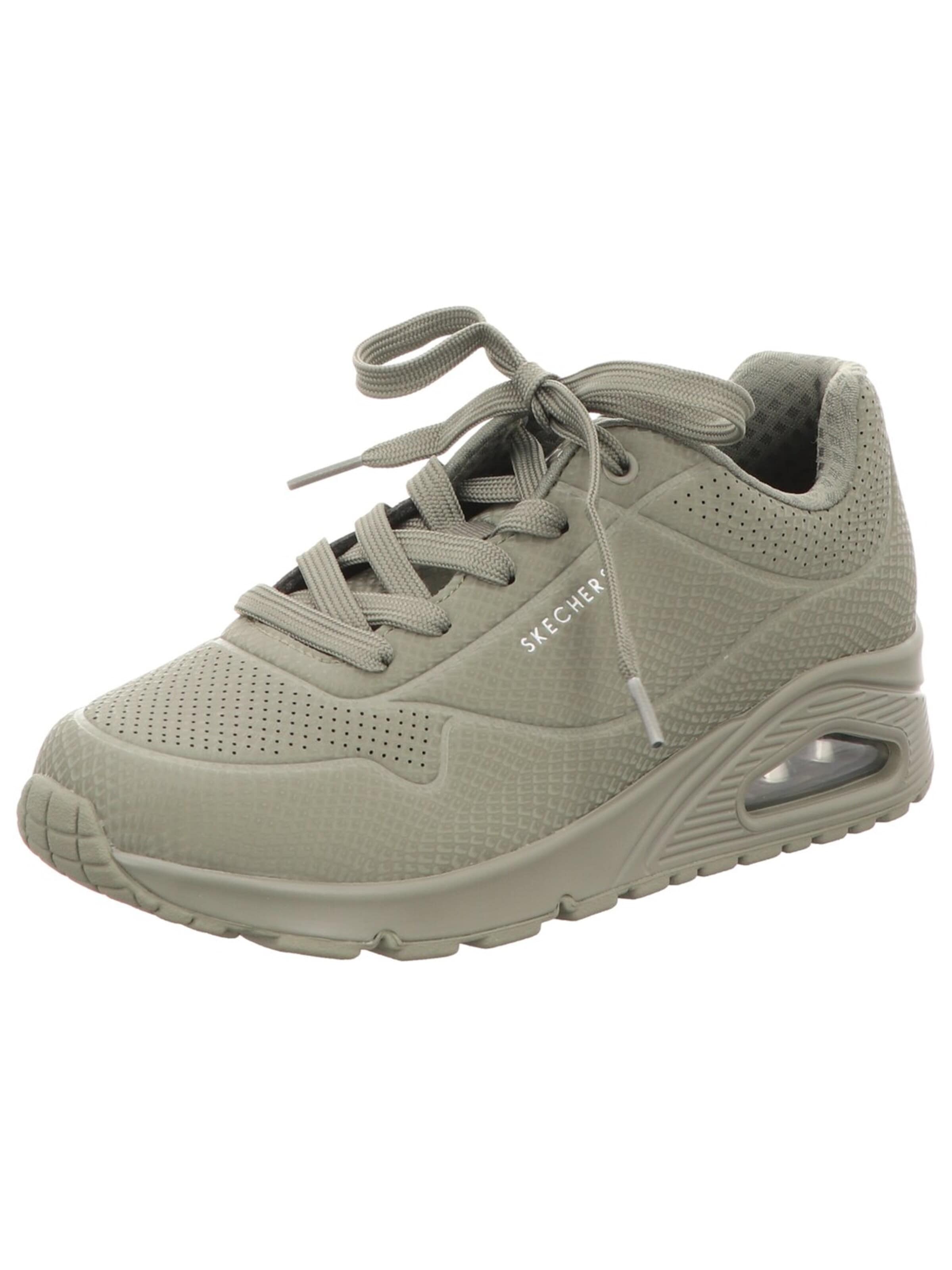 SKECHERS Sneakers laag 'Schnürschuh Damen 177861 olv Kunststoff (Synthetik) in grün' in Groen: voorkant