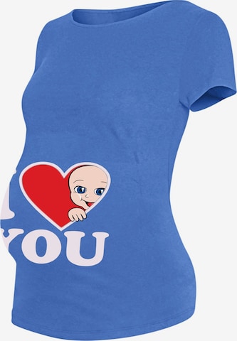M.M.C. Shirt 'I Love You Umstandsshirt' in Blue: front