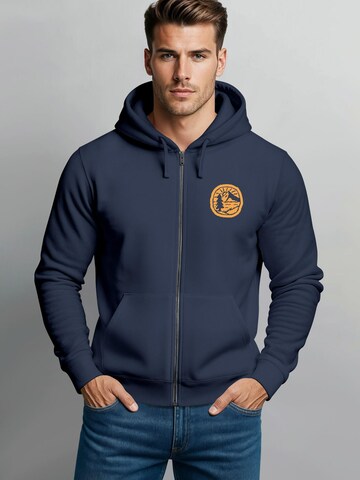Neverless Sweatjacke 'Landschaft Badge'‌‌‌‌‌‌‌‌ in Blau