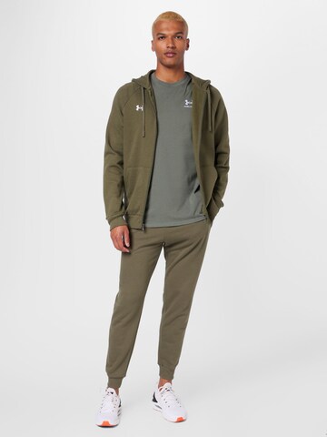 UNDER ARMOUR Sports sweat jacket 'Rival' in Green