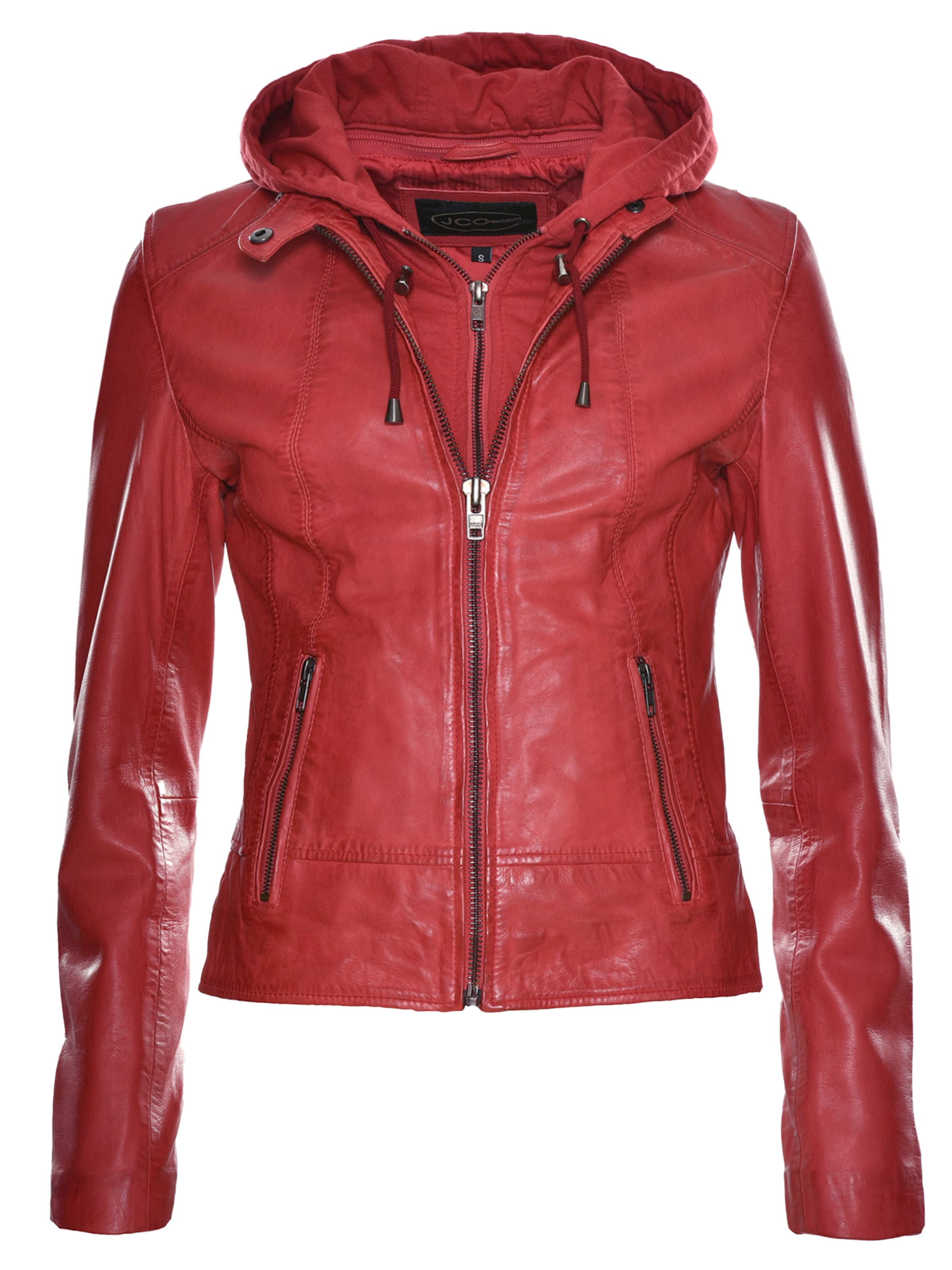 JCC Lederjacke in Rot: Vorderseite