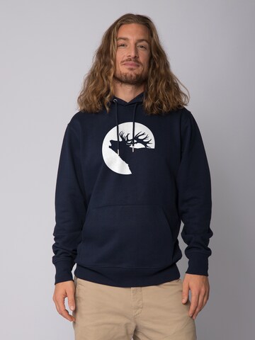 Sweat-shirt ' Röhrender Hirsch ' Watapparel en bleu : devant