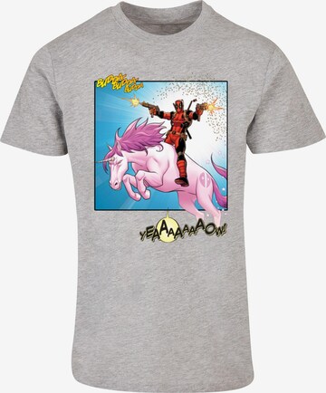 ABSOLUTE CULT T-Shirt 'Deadpool - Unicorn Battle' in Grau: predná strana