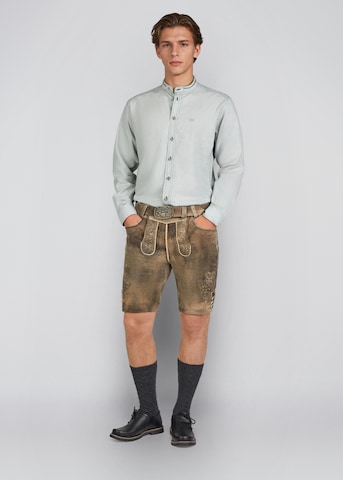 SPIETH & WENSKY Slim fit Traditional button up shirt 'Hubertus' in Green: front