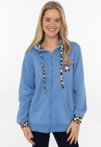 Zwillingsherz Sports sweat jacket in Blue: front