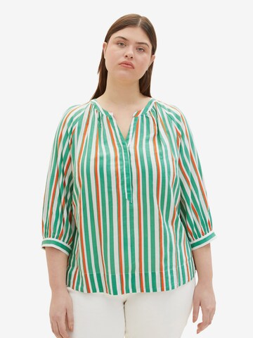 Tom Tailor Women + Bluse i grøn: forside