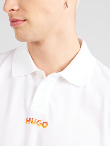 HUGO Тениска 'Dalio' в бяло