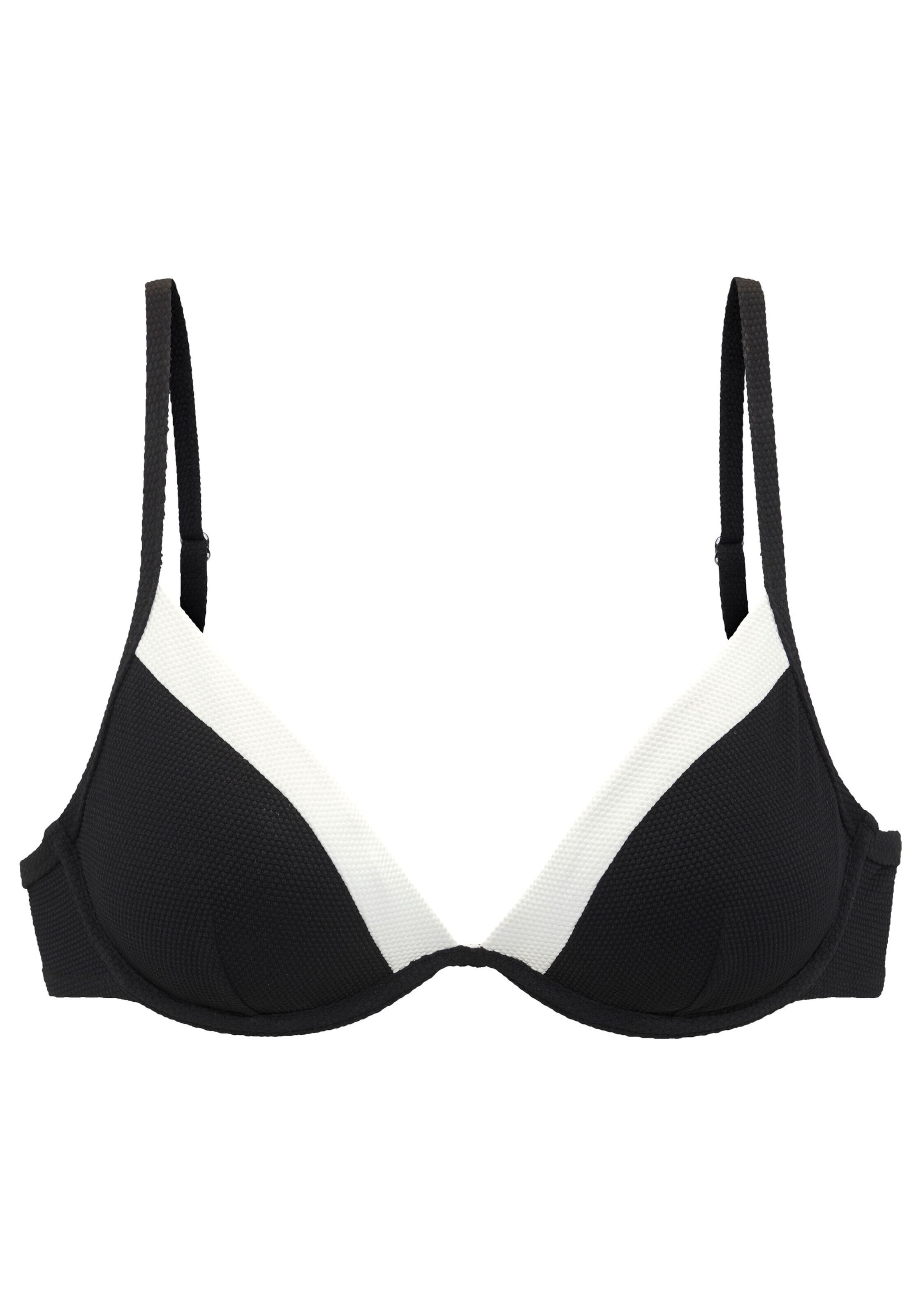 LASCANA T-shirt Bikini Top in Black: front