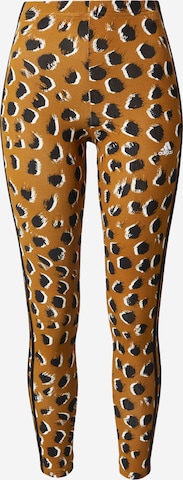 ADIDAS SPORTSWEAR Skinny Sporthose 'Essentials 3-Stripes Animal Print' in Braun: predná strana