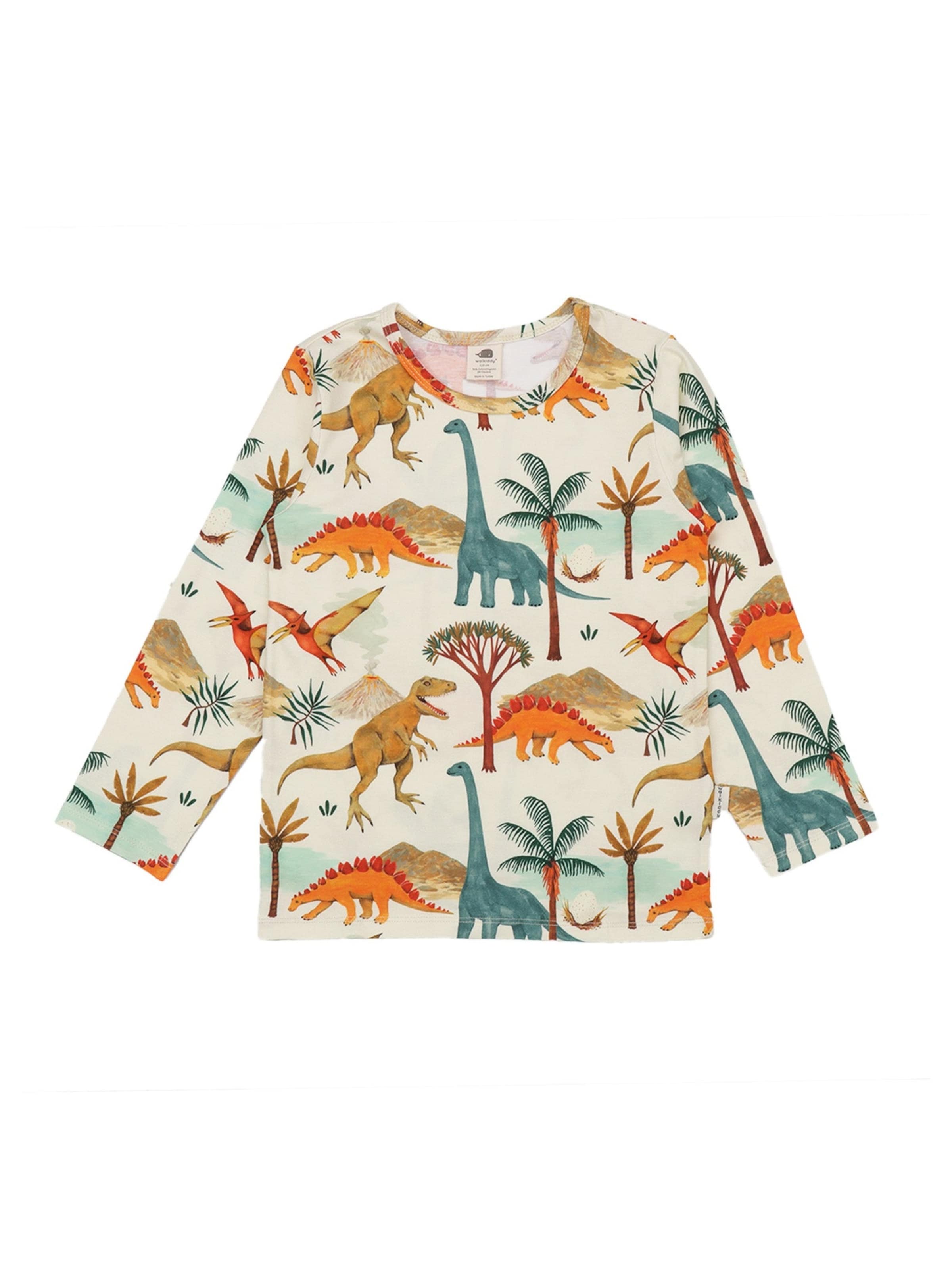 Walkiddy Shirt 'Walkiddy - Dinasaur World Shirt' in Green: front