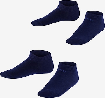 ESPRIT Socks 'Foot Logo 2-Pack' in Blue: front