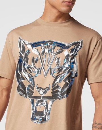 Plein Sport - Camiseta 'Chrome Tiger' en beige