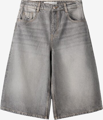 Wide Leg Jean Bershka en gris : devant