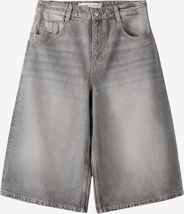 Wide Leg Jean Bershka en gris : devant