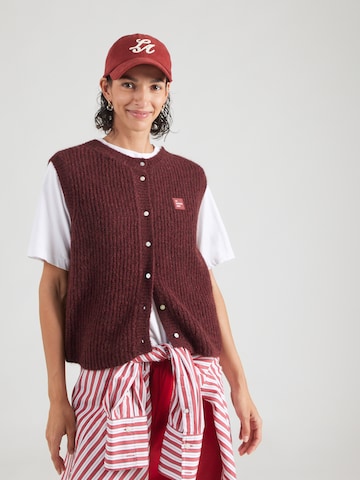 AMERICAN VINTAGE Pletená vesta 'EAST' - Červená: predná strana