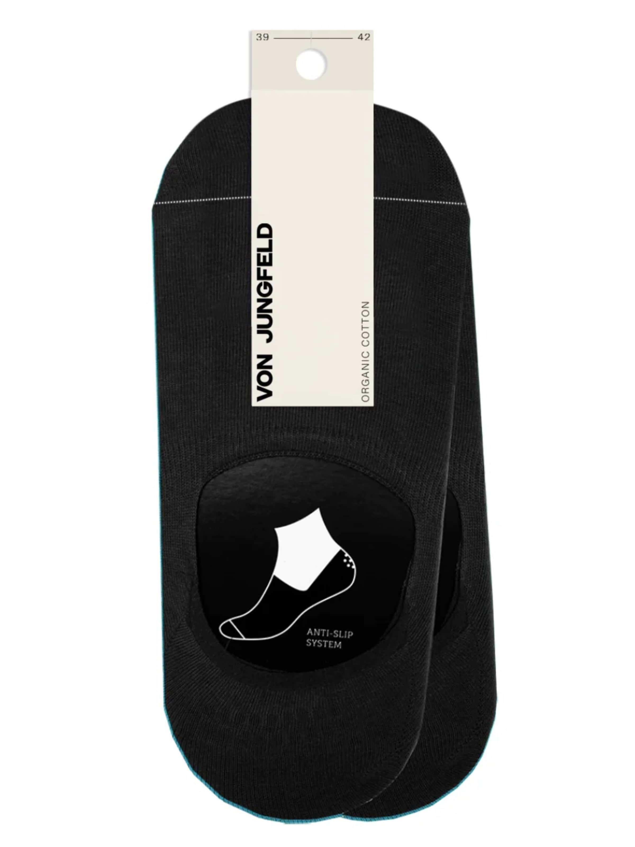 Von Jungfeld Ankle Socks 'Anti-Rutsch' in Black: front