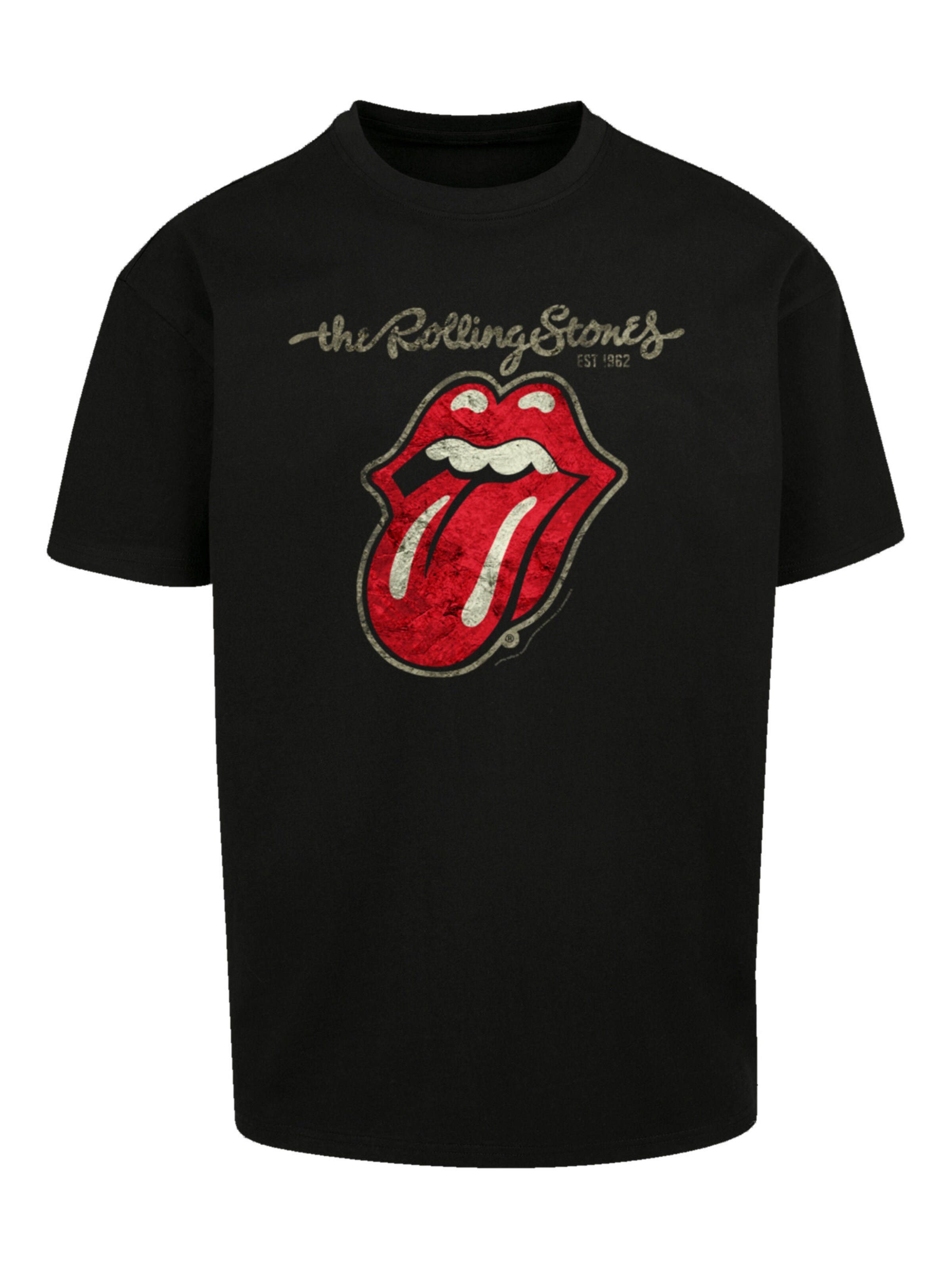 F4NT4STIC Shirt 'The Rolling Stones ' in Zwart: voorkant