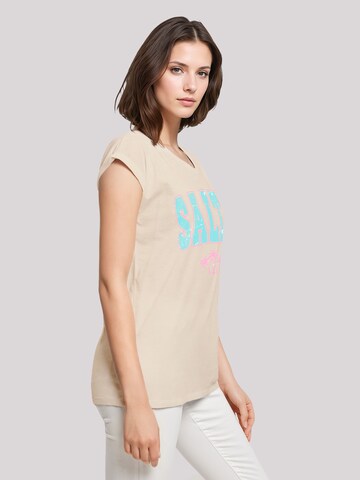 T-shirt 'Beach Summer Vacation Salty' F4NT4STIC en beige