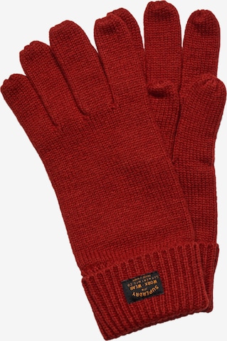 Superdry Full Finger Gloves 'Radar' in Red: front