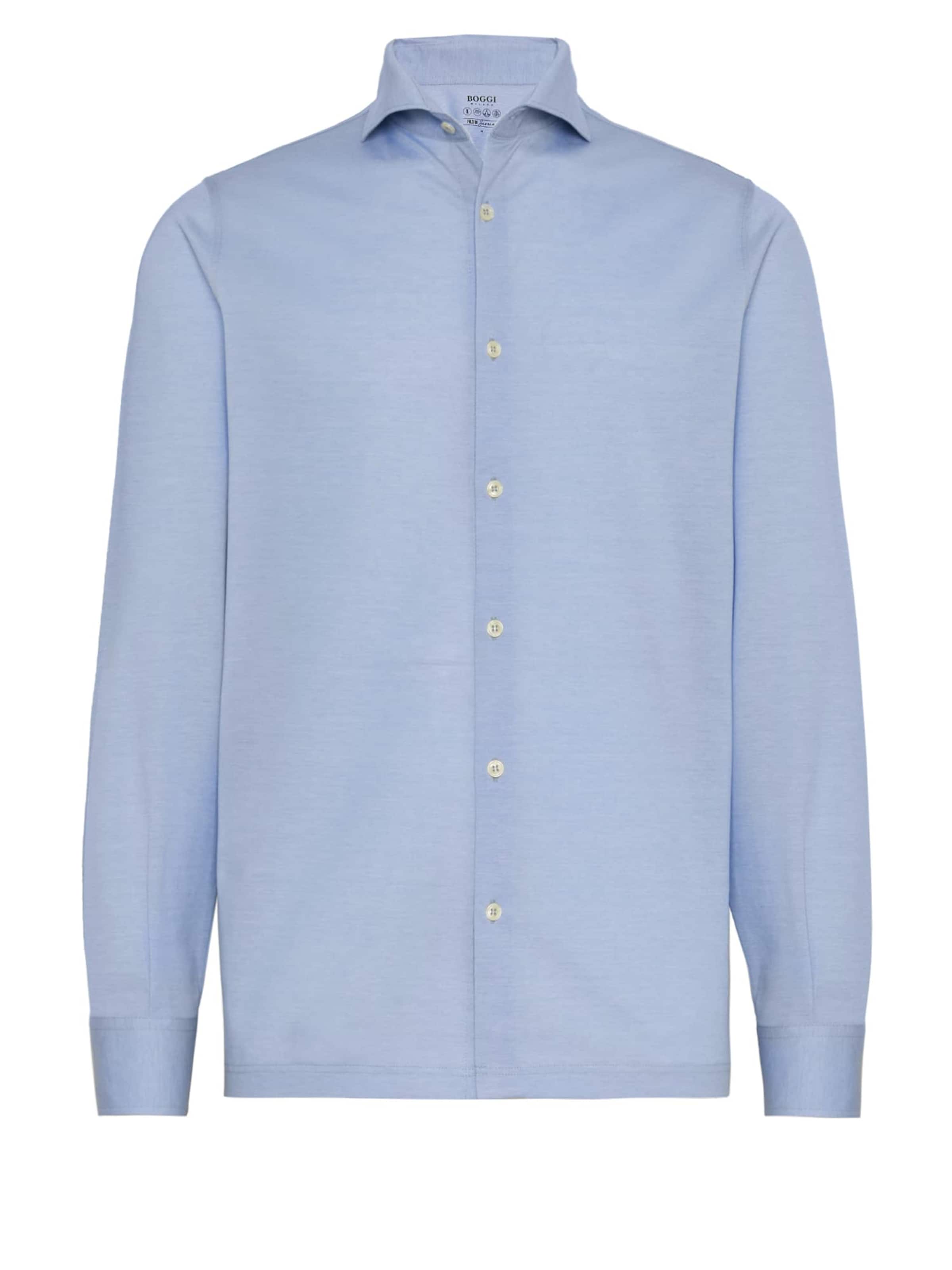 Coupe regular Chemise Boggi Milano en bleu : devant