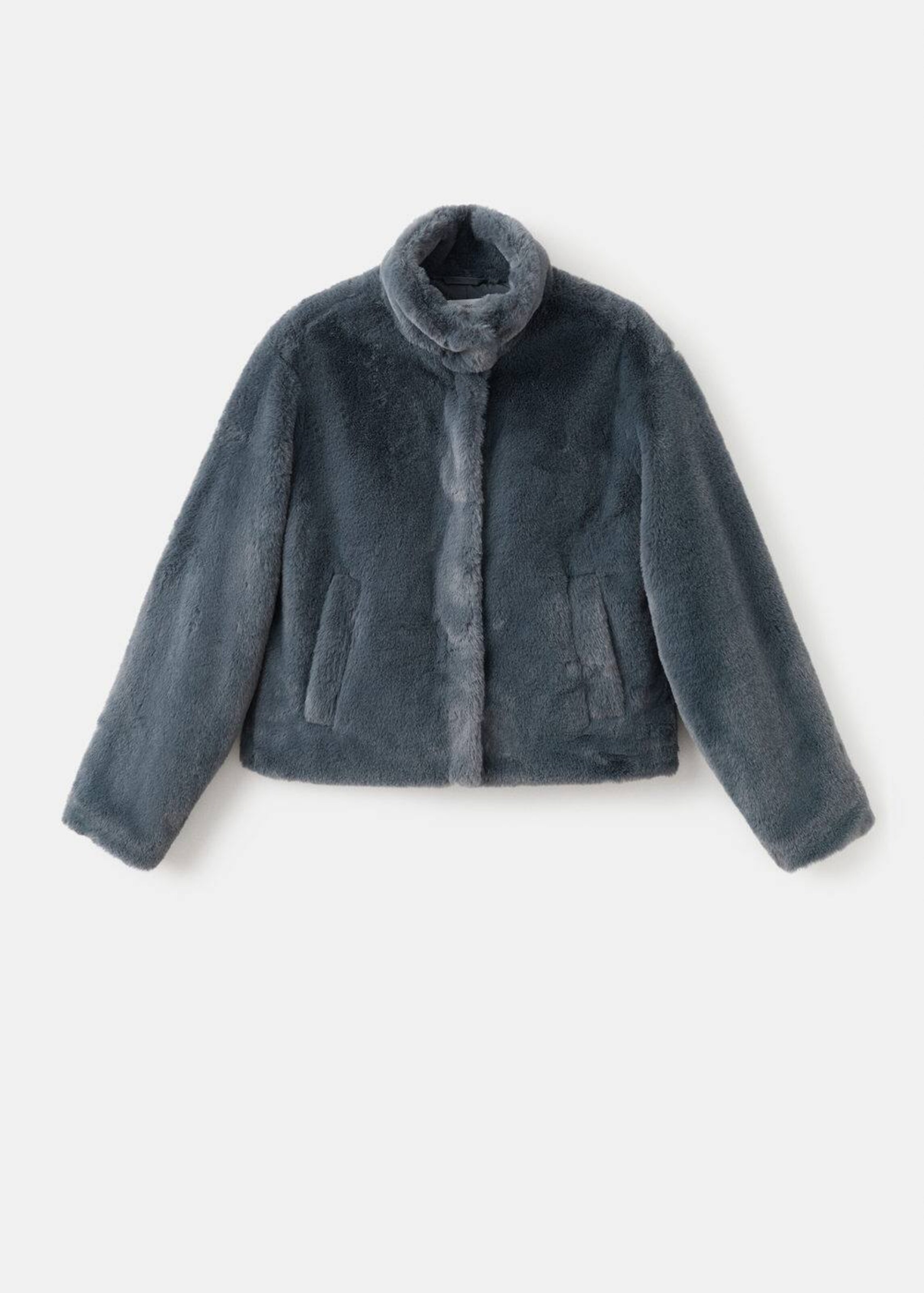MANGO TEEN Between-Season Jacket 'Fluffy' in Grey: front