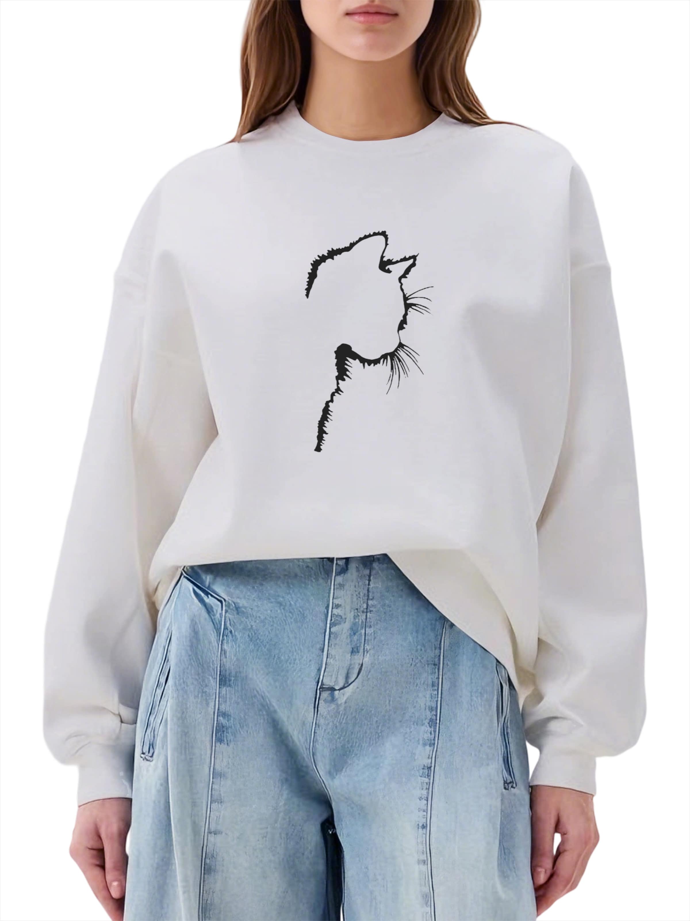 GORHEY Sweatshirt i vit: framsida