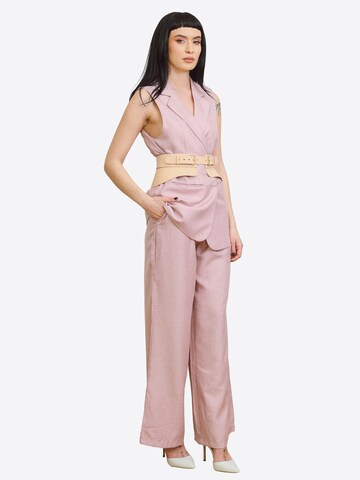 Haute Cuir - Cinturón 'Crescent Peplum Belt' en beige