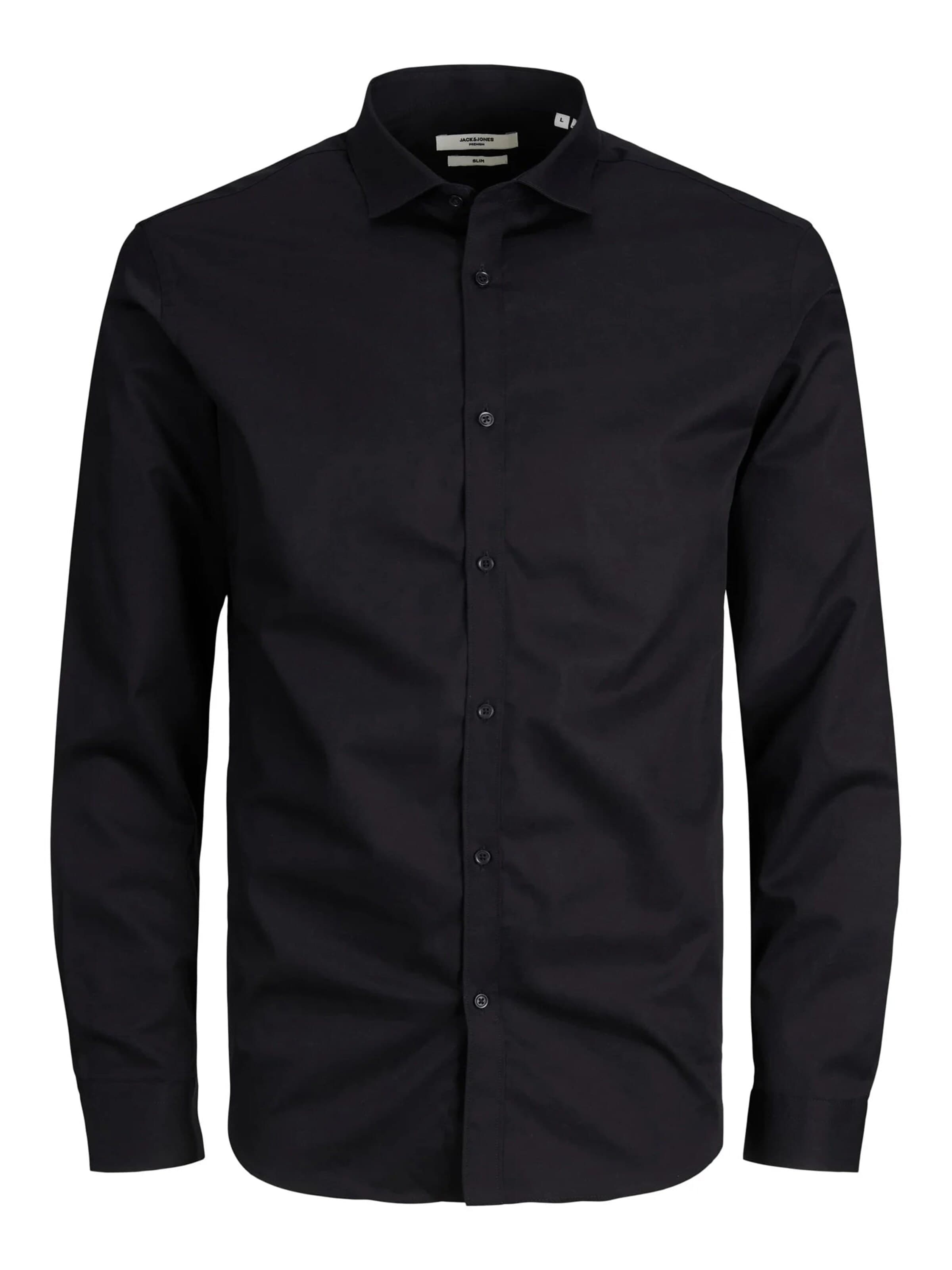 JACK & JONES Skjorte '12201905' i L i sort, Produktvisning