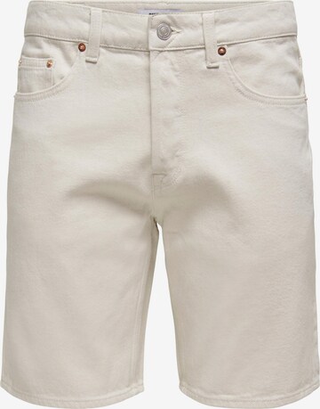 regular Jeans 'Edge' di Only & Sons in bianco: frontale