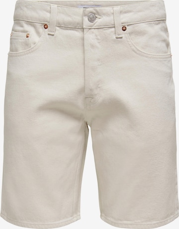 Only & Sons Regular Jeans 'Edge' i vit: framsida
