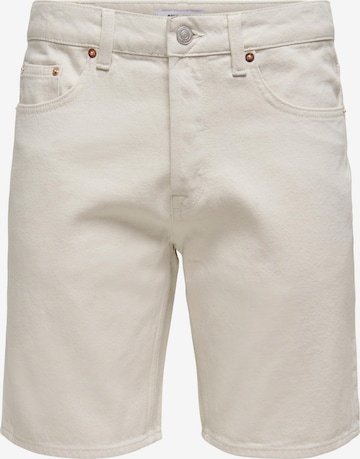 Only & Sons - Regular Calças de ganga 'Edge' em branco: frente