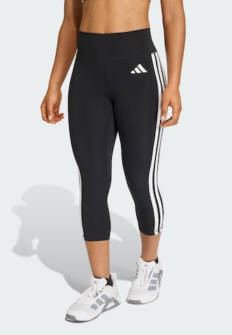 ADIDAS PERFORMANCE Skinny Sportbroek 'Optime Essentials' in Zwart: voorkant