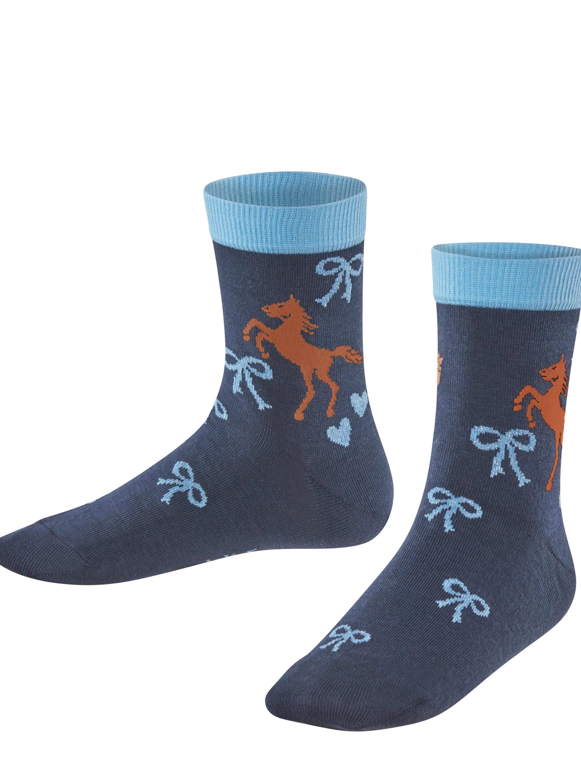 FALKE Socks 'Western Horses' in Blue: front