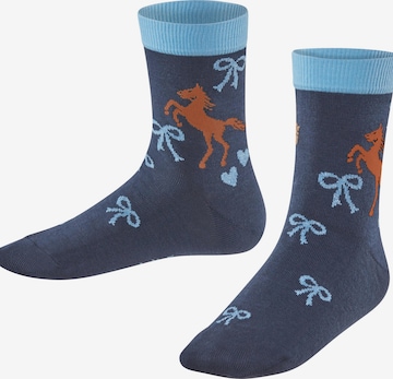 FALKE Socks 'Western Horses' in Blue: front