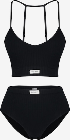 TrendyolBustier Kompleti donjeg rublja - crna boja: prednji dio